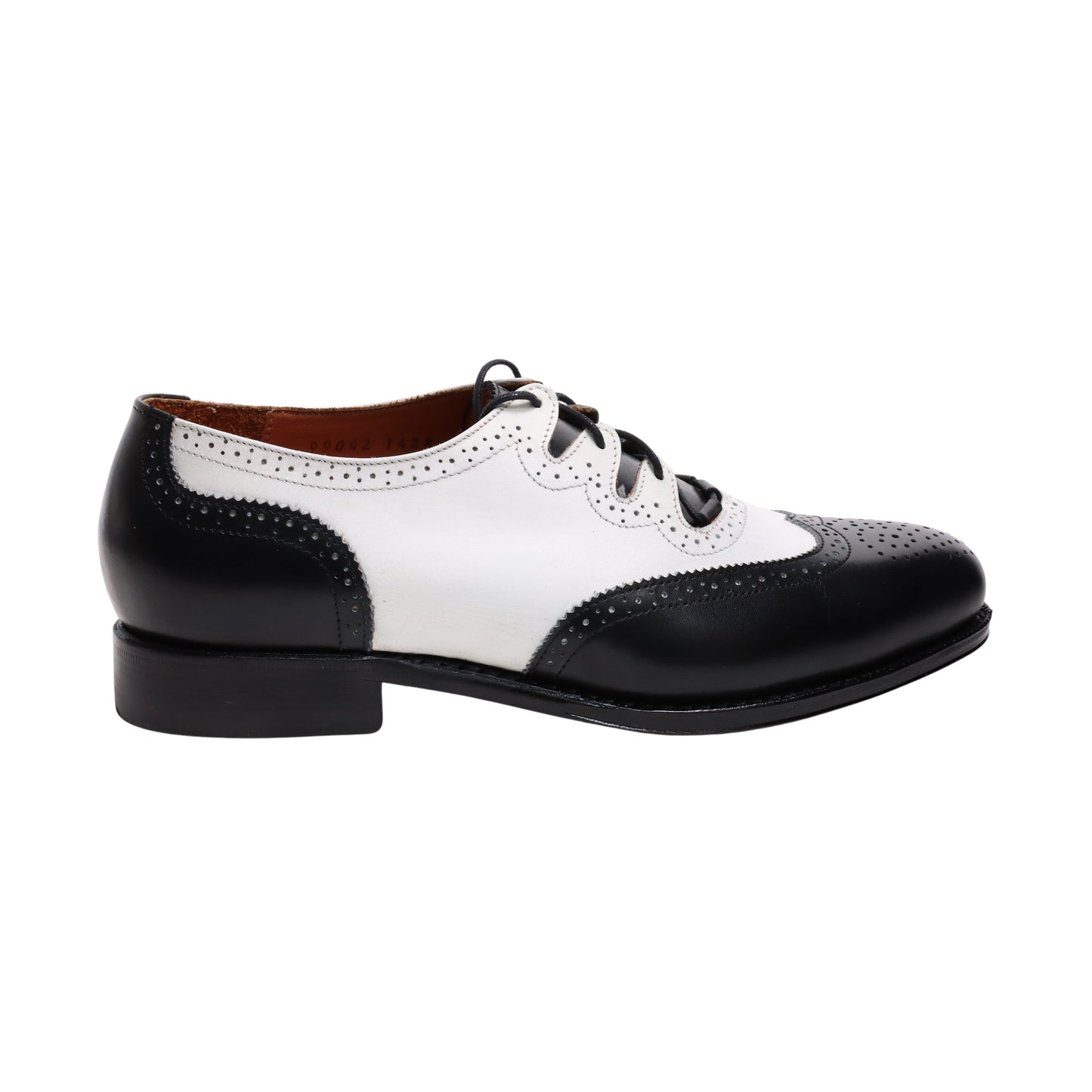 99042 / CALF / BLACK/WHITE / LEATHER SOLE / UK4.0(23.0cm)