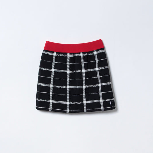光栓 ギマーブークレーニットスカート ＜チェックロゴ柄＞