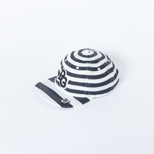 ボーダー柄 フラットブリム キャップ (UNISEX)