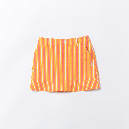ドビーストレッチ ストライププリント ミニスカート