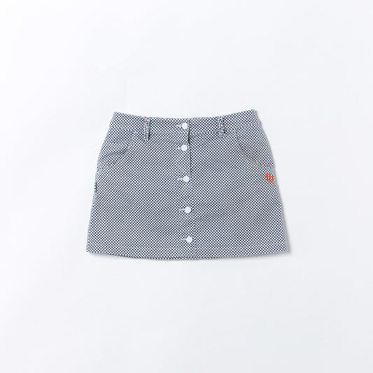 エアレット カルゼストレッチ ミニスカート　<市松柄プリント>