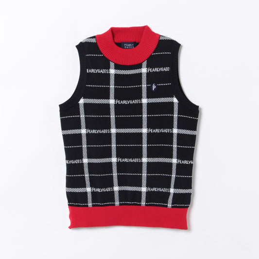 光栓 ギマーブークレーニットベスト ＜チェックロゴ柄＞