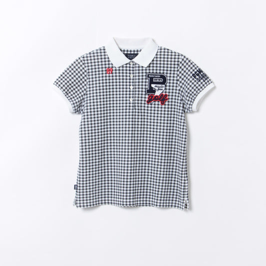ディライトカノコ 半袖ポロシャツ <ギンガムチェック柄>