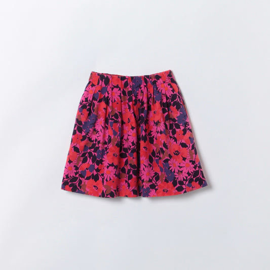 ライトツイルニット　フラワープリント スカート