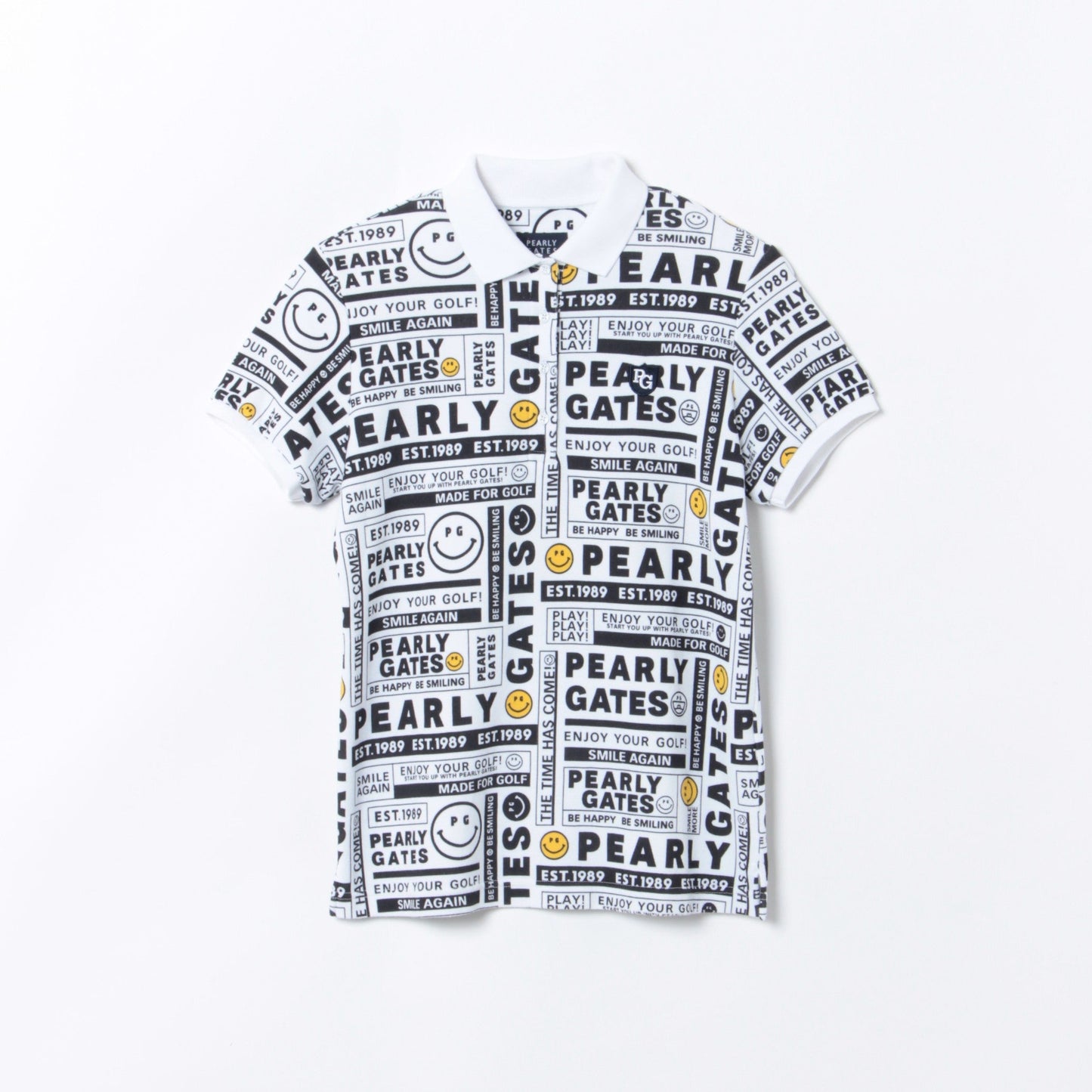 ニュースペーパー柄 半袖 カノコ ポロシャツ ＜NEWSPAPER SERIES＞