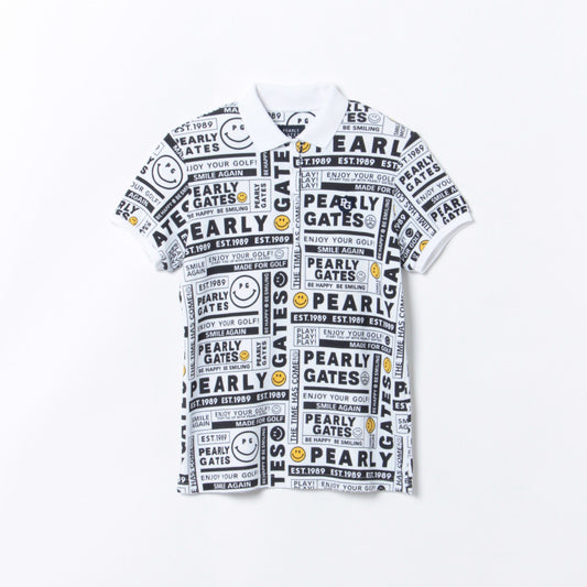 ニュースペーパー柄 半袖 カノコ ポロシャツ ＜NEWSPAPER SERIES＞