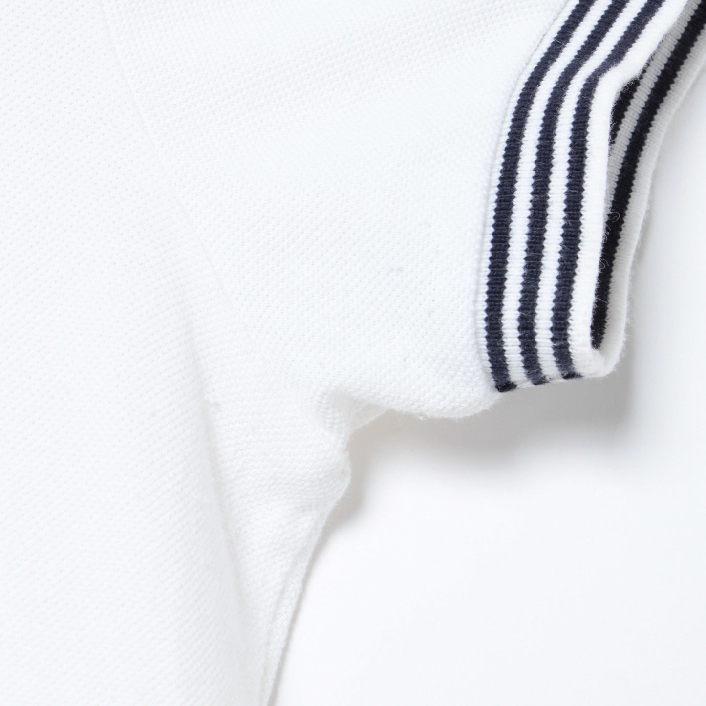 バイカラー前立て　リブボーダー　半袖ポロシャツ