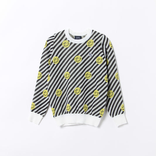 ダブルジャガード クルーネックニット プルオーバー <PG SMILE>