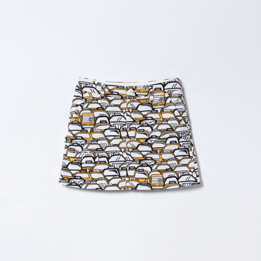 ストレッチサージ TAXI プリント ミニスカート