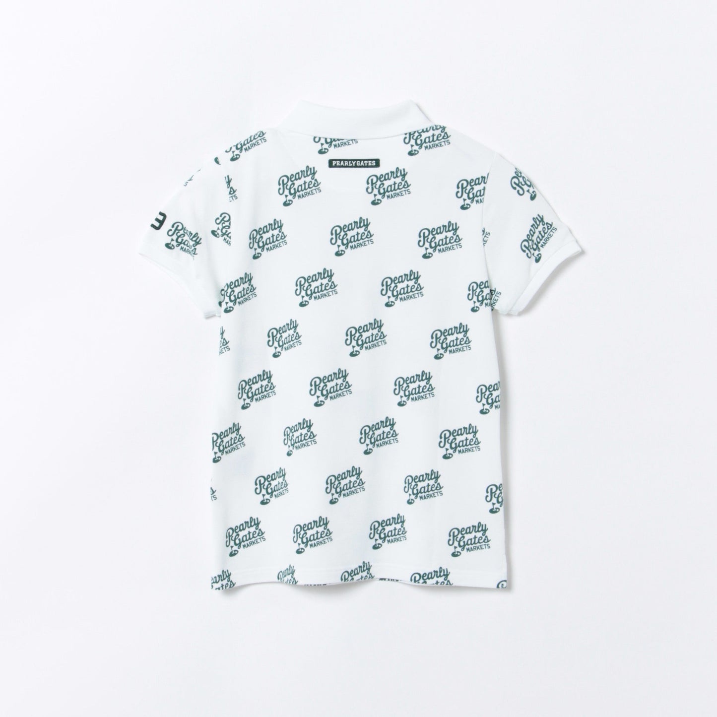 プレーティング天竺 マーケットロゴ柄 半袖ポロシャツ