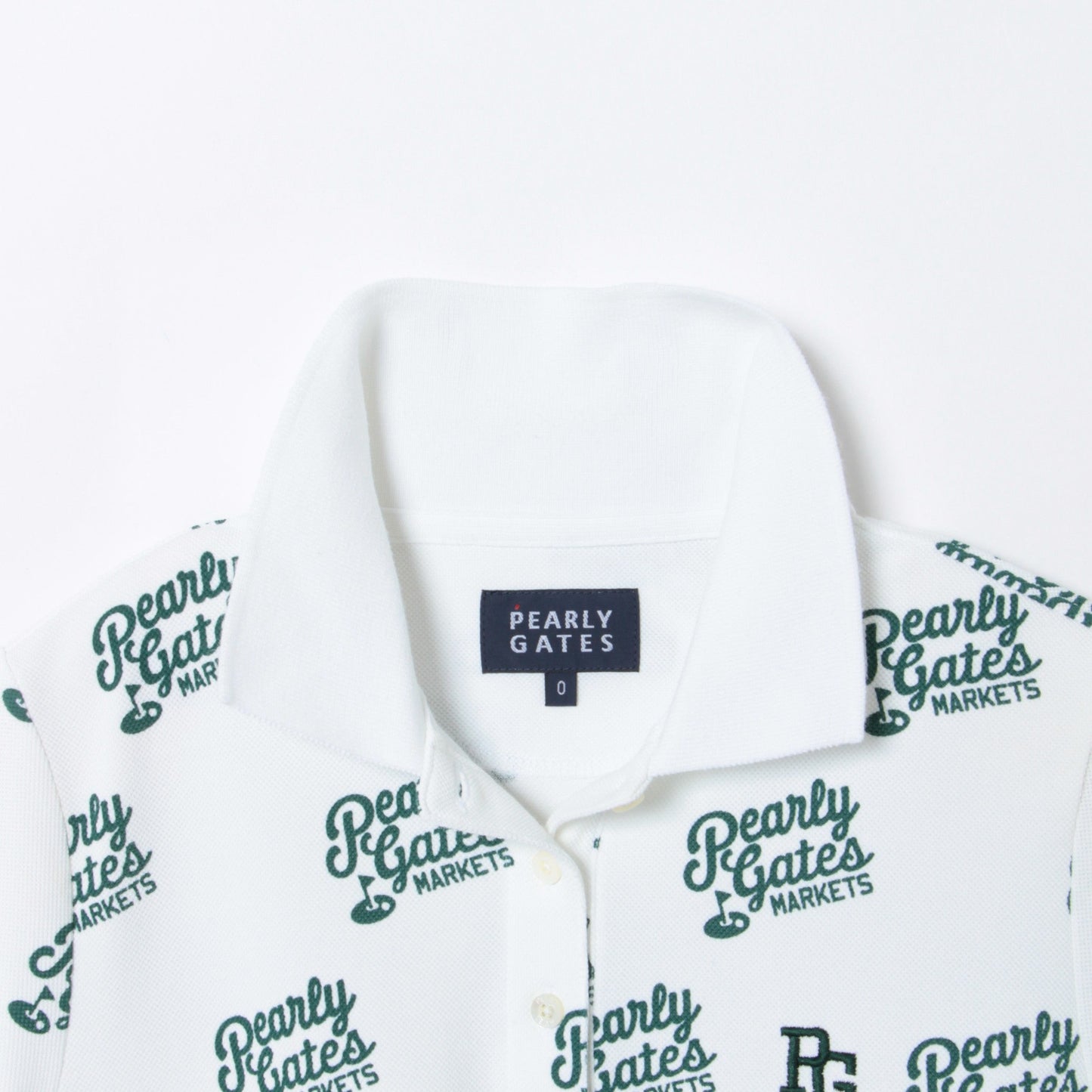 プレーティング天竺 マーケットロゴ柄 半袖ポロシャツ