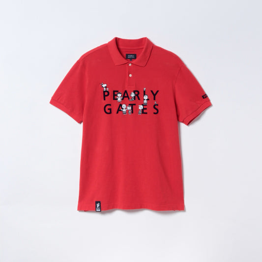 【SNOOPY】SNOOPY 2段ロゴ カノコ 半袖 ポロシャツ