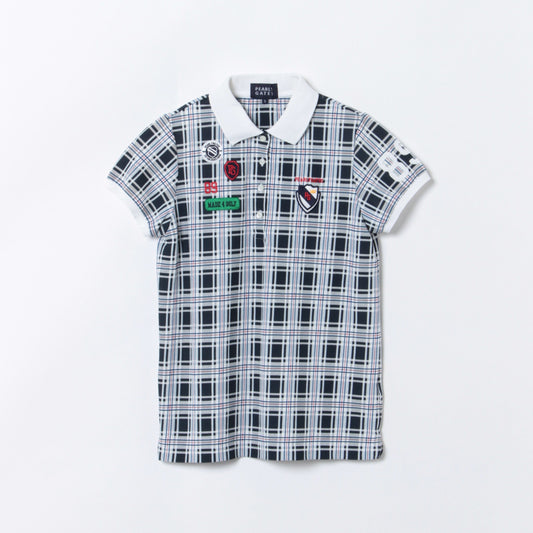 ５０／２エアロタッシェチェックプリントポロシャツ